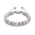 Agate grise | Argent | Bracelet macramé caillou pierre gemme